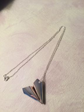 Custom Made Paper Airplane Necklace In Sterling Silver