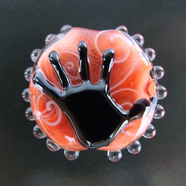Custom Made Coral Made-By-Hand Bead Handmade Lampwork Glass By Gemfox Sra Usa