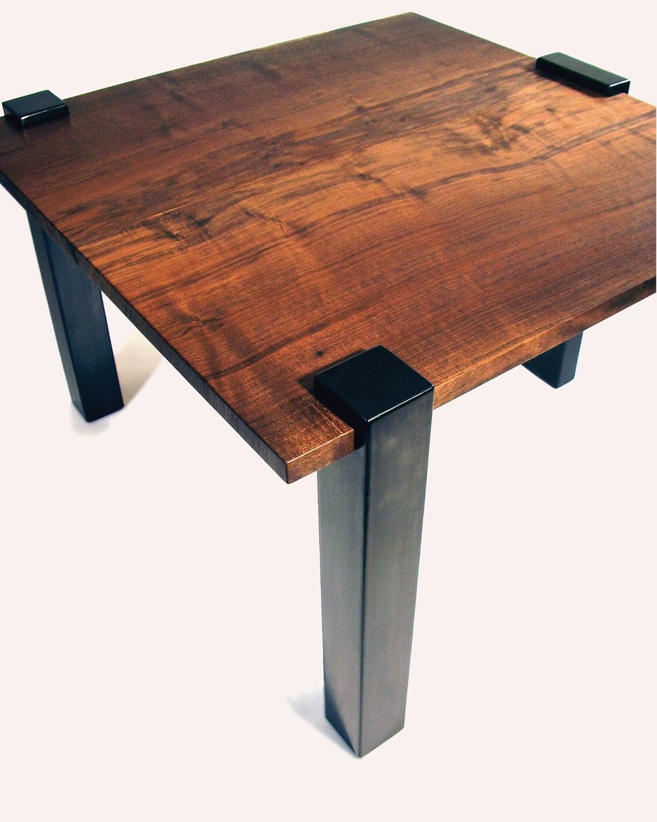 Hand Crafted Modern, Contemporary Wood And Steel End Table ...