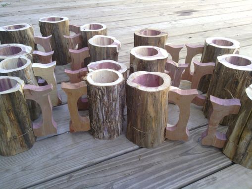 Custom Made Set Of Two Rustic Mugs In Cedar