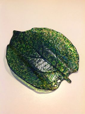 Custom Made Fused Glass Leaf