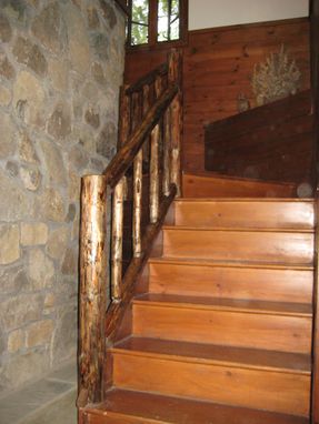 Custom Made Log Cabin Style Staircase