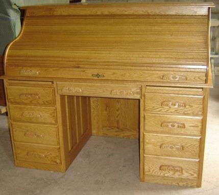 Custom Made New Solid Oak Wood Roll Top Office Home Desk With New Solid Oak Wood Roll Top Office Home Desk With Drawers