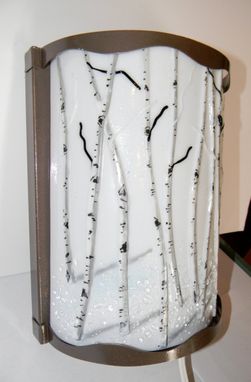 Custom Made Aspen Winter Fused Glass Sconce