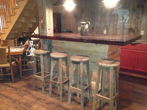 Custom Made Round Barn Wood Stools With Free Shipping!