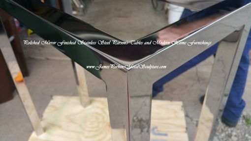 Custom Made Mirror Finished Stainless Steel Parson's Table