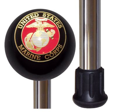 Custom Made Custom Cane - Standard Duty Polished United States Marine Corps Handle Cane