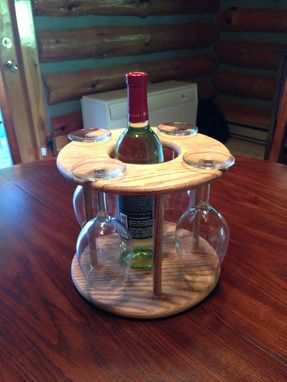 Custom Made Wine Glass And Bottle Holder