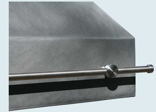 Custom Made Zinc Range Hood With Stainless Pot Rail