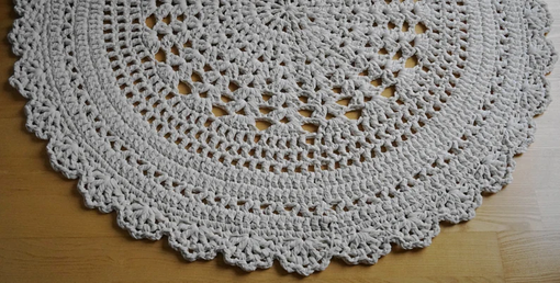 Custom Made Large Nature White Crochet Rug, Handmade Rugs, Home Decor, Crochet Rug