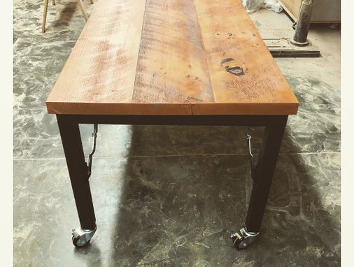 Custom Made Reclaimed Table With Folding Legs