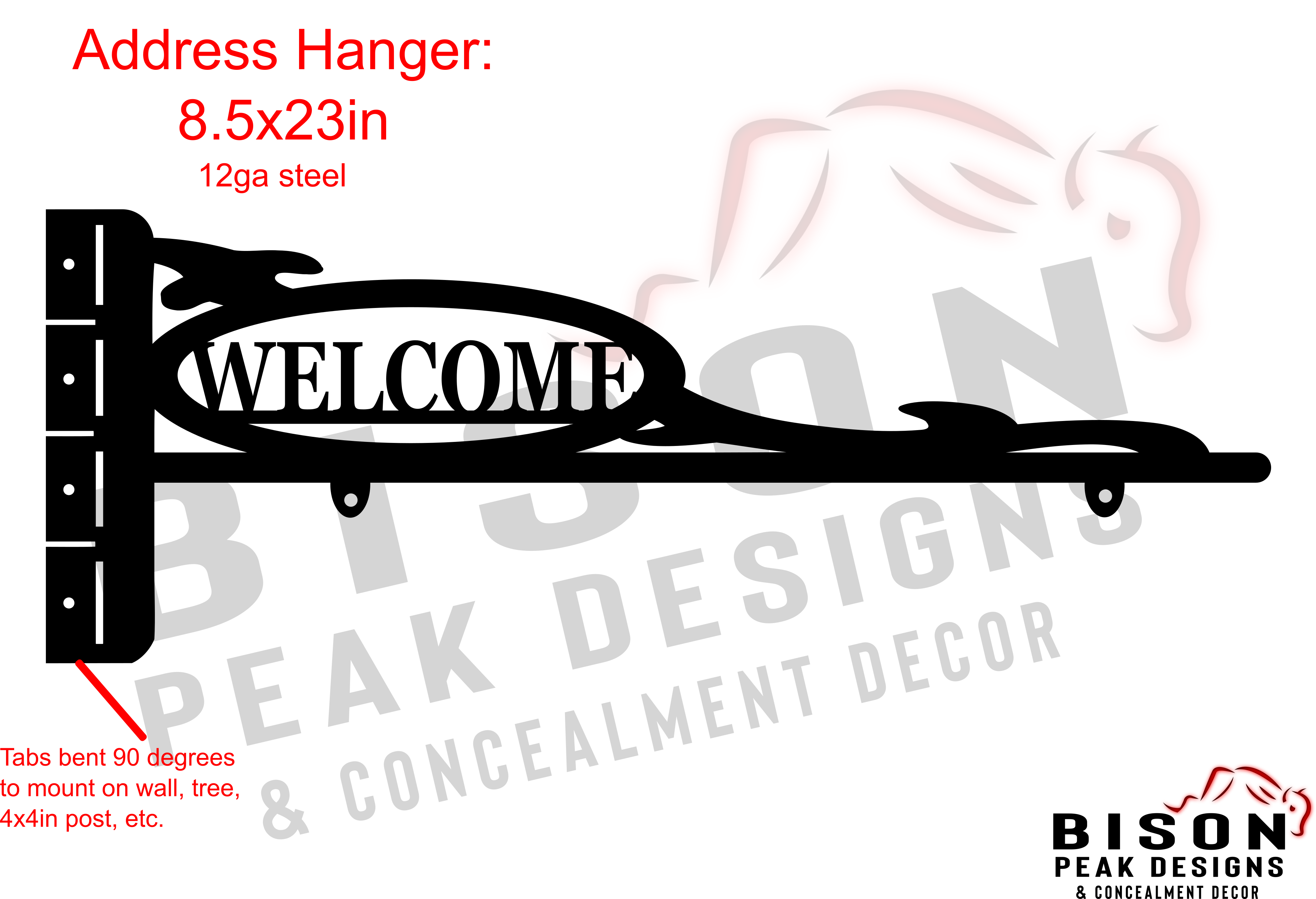 Buy Hand Made 24in Sign Hanger With Address Plate. Personalized With