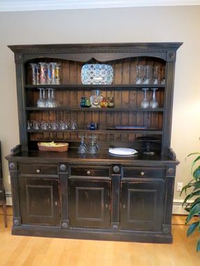 Hand Crafted Custom Black Rustic China Cabinet From Salvaged Barn ...