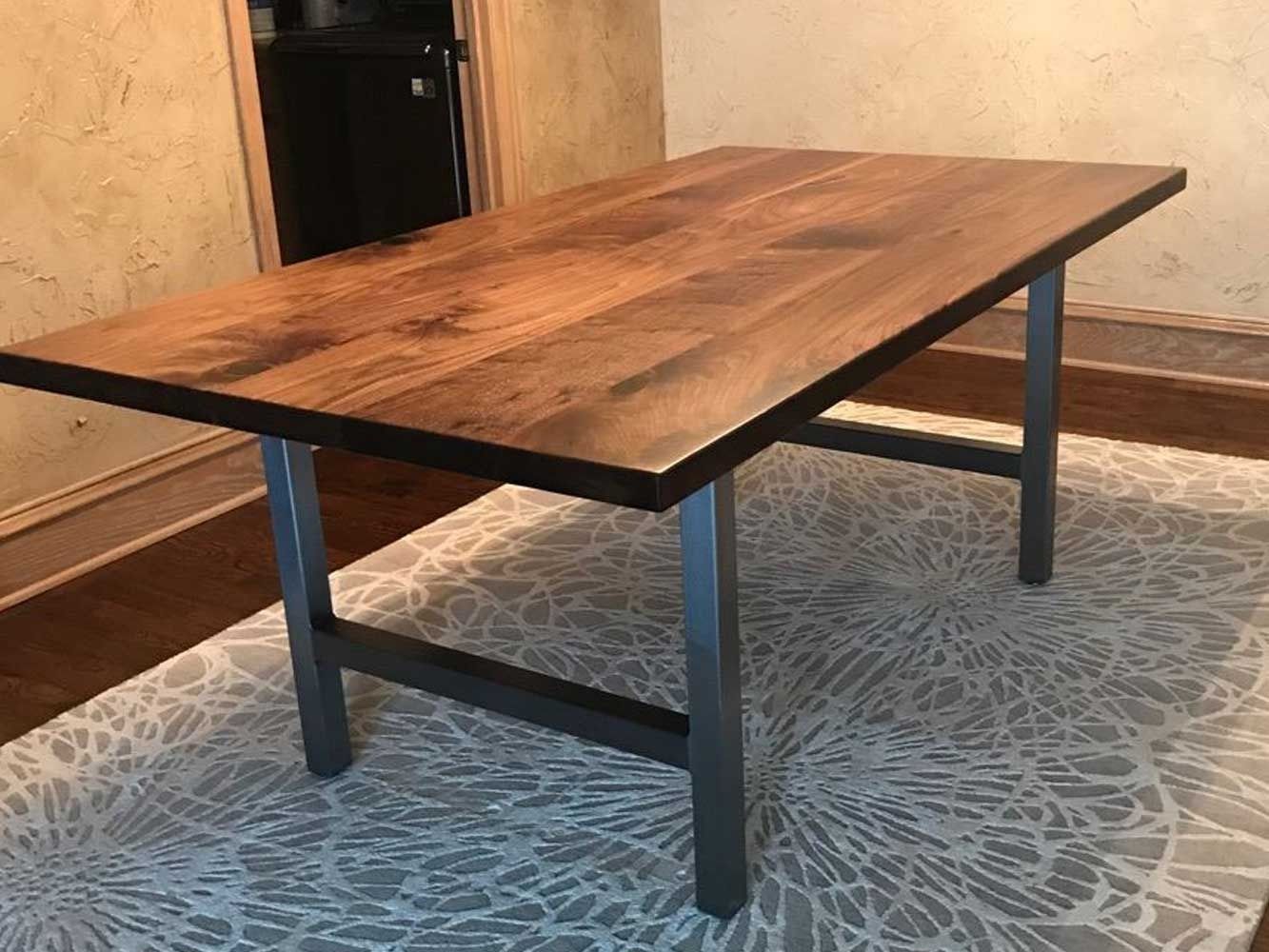 Buy Custom Solid Wood & Steel Tables, made to order from Rustic