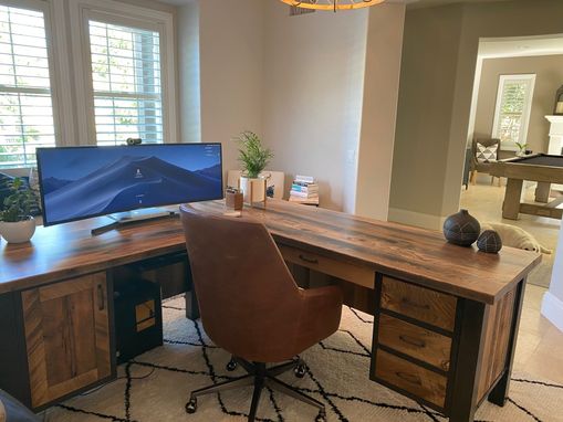 Buy Custom Made Reclaimed Barnwood Corner Desk, Rustic Work Station, L ...