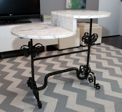 Custom Made Two-Level Marble Cradle Table