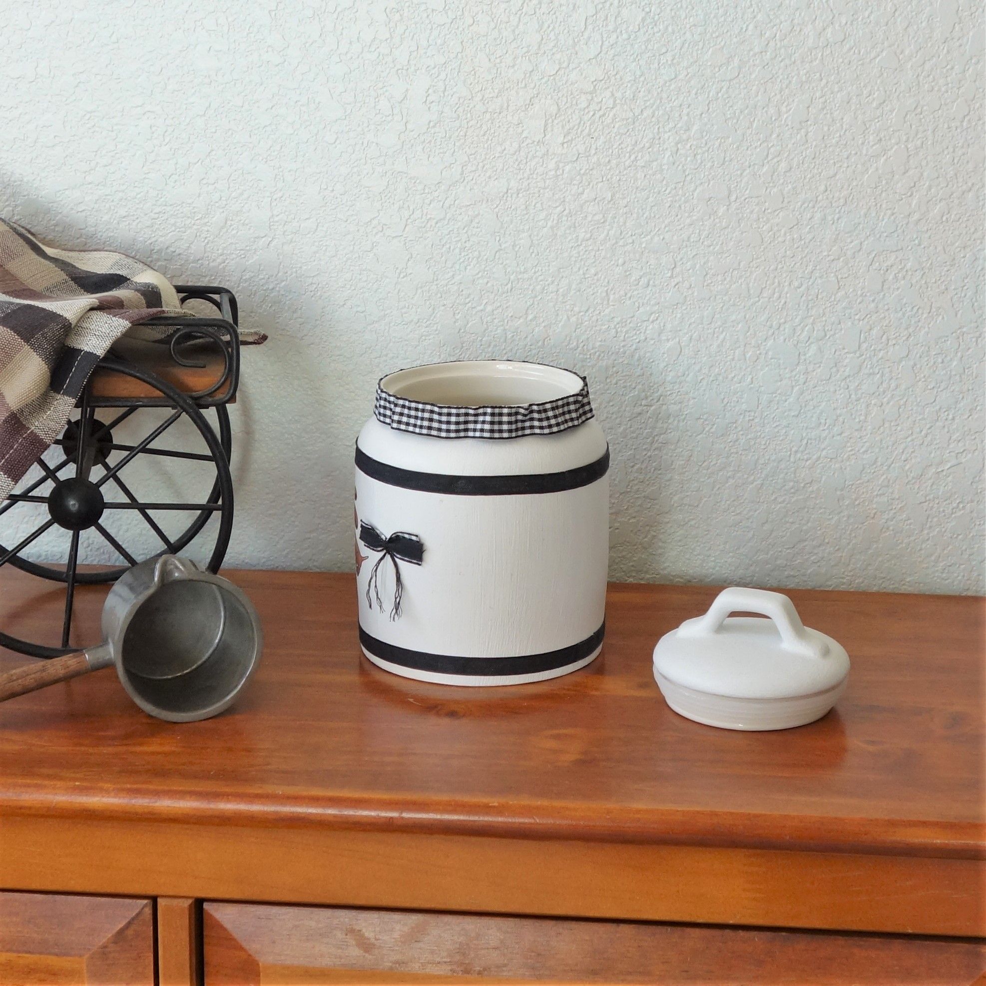 Hand Crafted Pet Humor Dog Treat Jar, Dog Biscuit Jar, Dog Cookie Jar