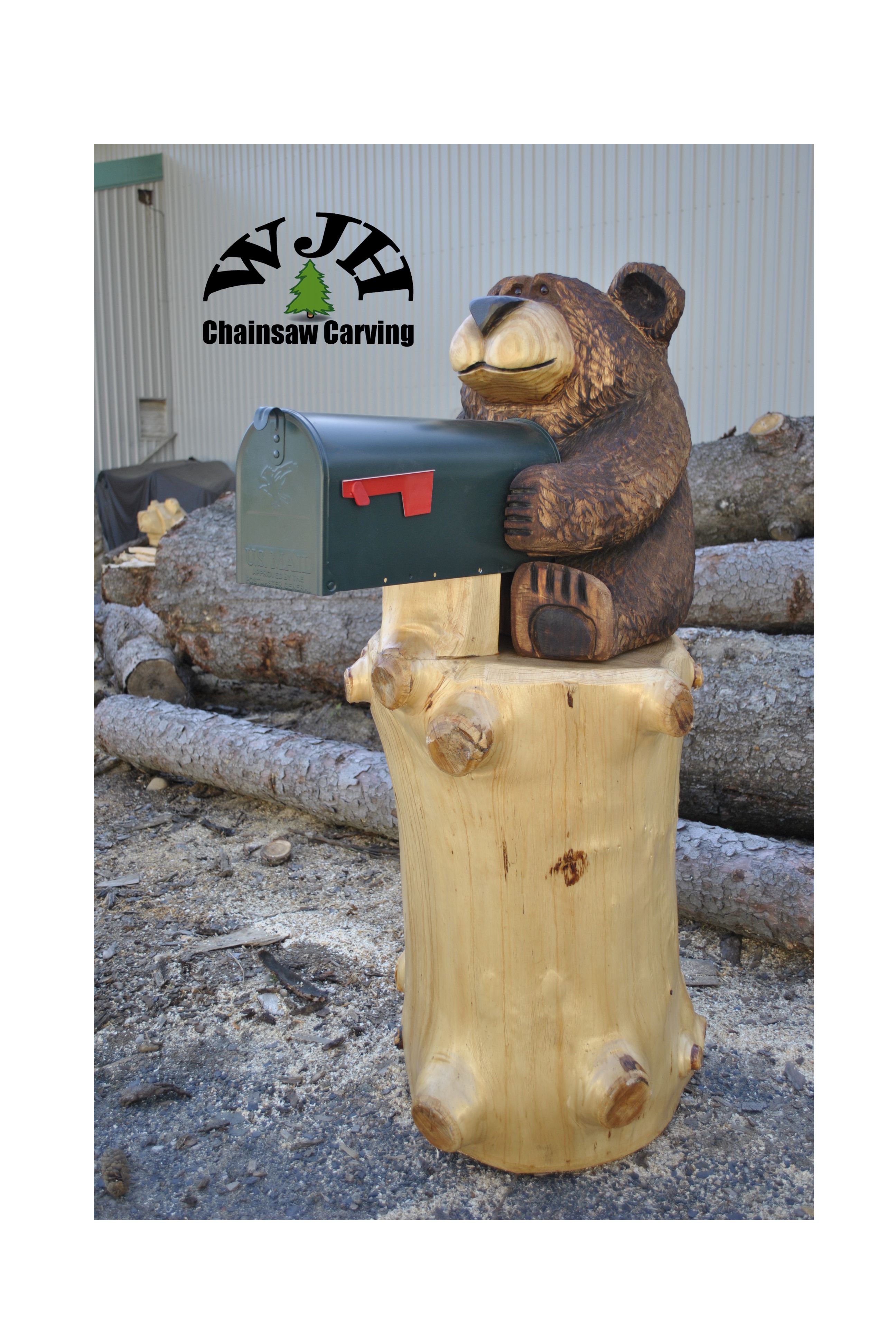 Custom Chainsaw Carved Bear Mailbox by WJH Chainsaw ...