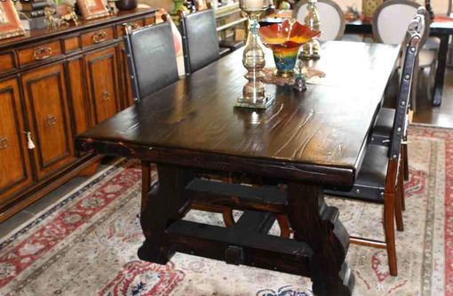Custom Made Spanish Trestle Dining Table In Reclaimed Wood