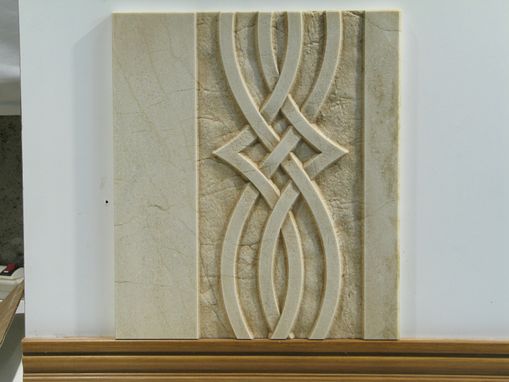 Custom Made Carved Marble Tile Fireplace Surround