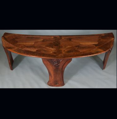 Custom Made Abstract Organic Expressionism In Furniture™  Walnut Coffee Table With Matching End Tables