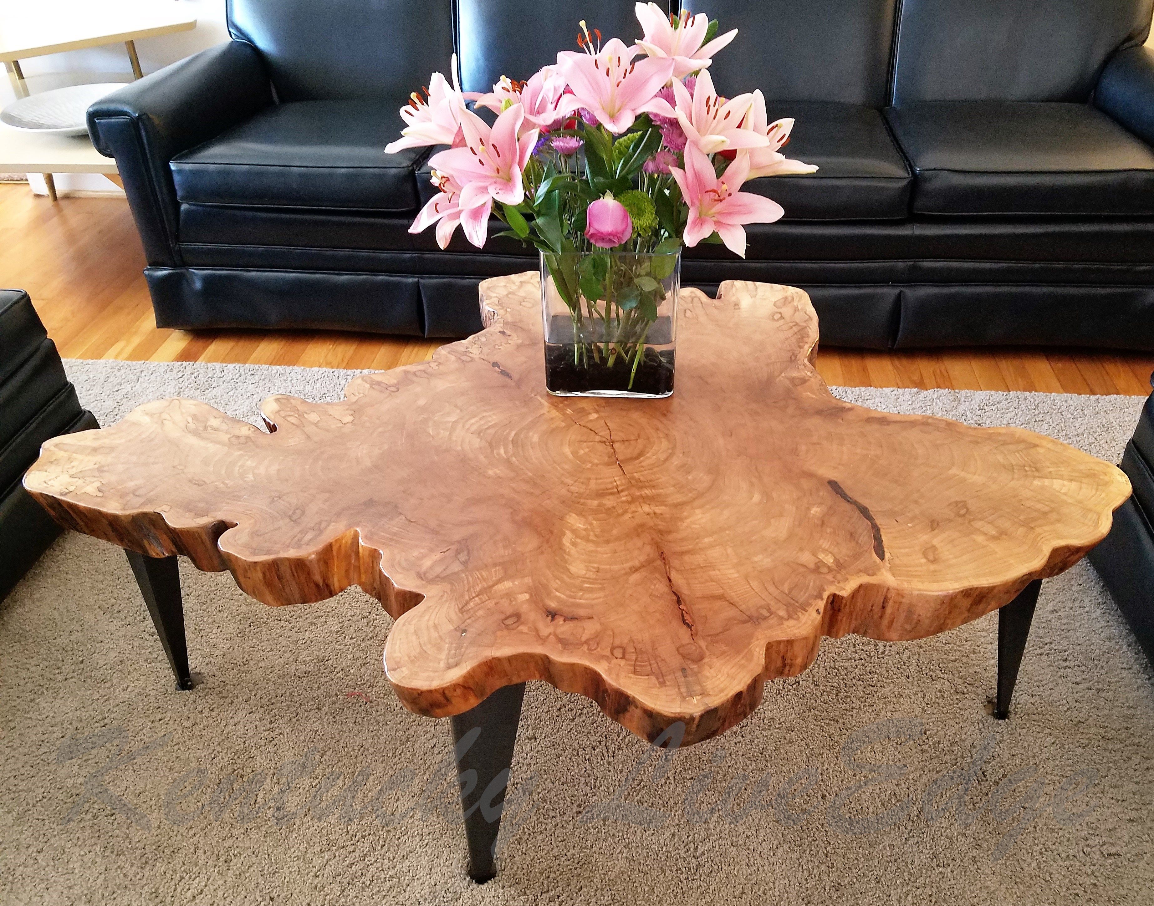 living room tables made of trees