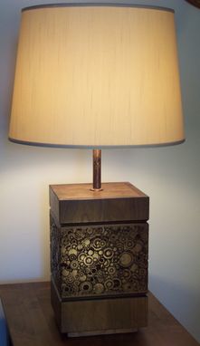 Custom Made Carved Walnut Lamp