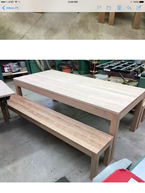 Custom Made Solid Cherry Dining Table With Benches