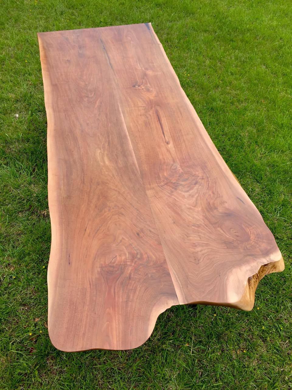 Hand Crafted Live Edge Reclaimed Wood Slab Table by Darin White