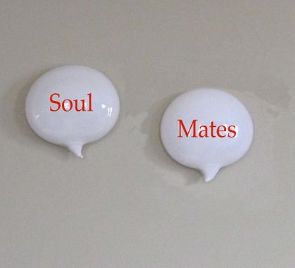 Custom Made Love Glass Word Balloons Soul Mates Wall Piece