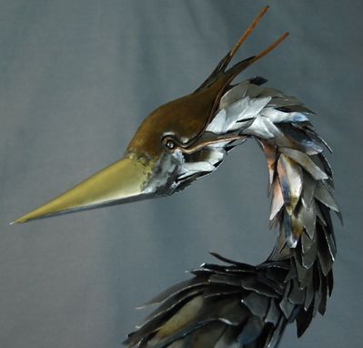 Custom Made Mantle Blue Heron Sculpture