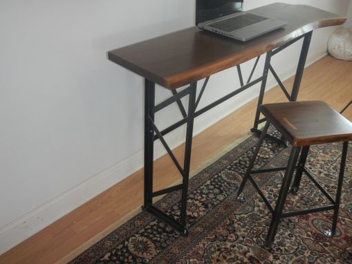 Custom Made Live Edge Industrial Style Welded Steel Desk