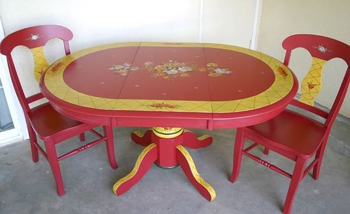 Hand Crafted Custom Painted Dining Table And Chairs By Zulim Bowers Custom Painted Dining Table And Chairs
