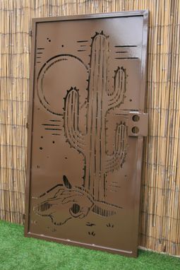 Custom Made Saguaro Decorative Steel Gate - Metal Art - Southwest Style Wall Panel Art - Desert Security Door