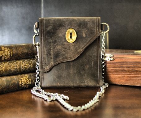 Custom Made Devon Belted Leather Wallet With Chain And Vintage Key Hole by Divina Denuevo ...