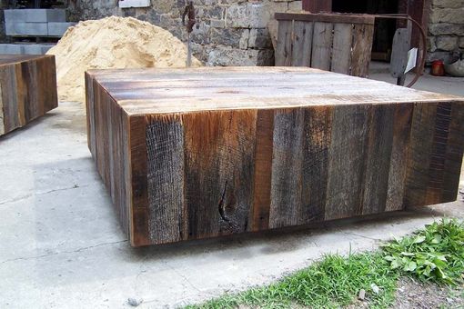 Custom Made Rustic Chic Lobby Cubes From Reclaimed Barn Wood