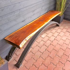 Custom Hand Forged Iron Bench by Arc Iron Creations 