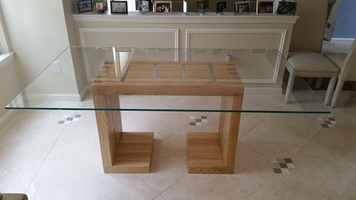 Custom Made Glass Top Dining Table