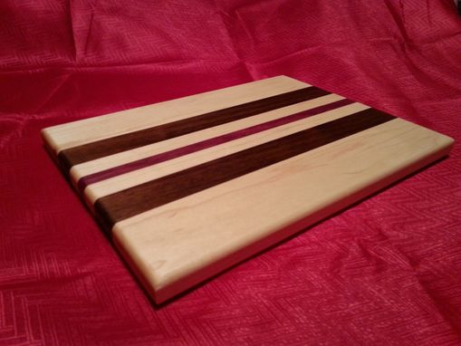 Custom Made Maple, Walnut, And Purple Heart Cutting Board