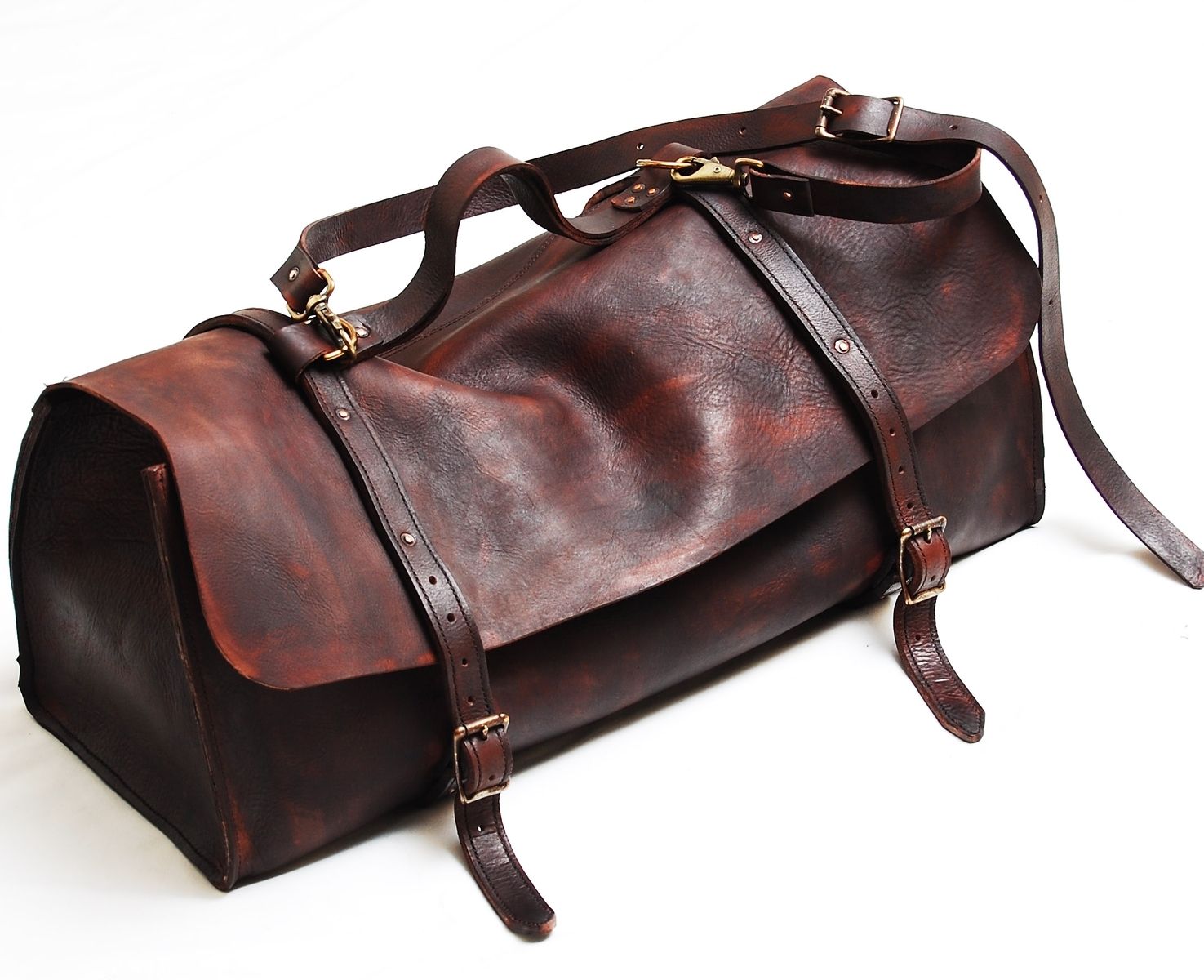 Personalized Leather Duffle Bag Handmade Large Weekender Bag 