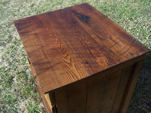 Custom Made Rustic Oak Nightstand With 3 Drawers