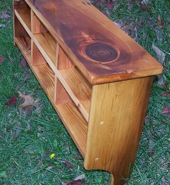 Custom Made Reclaimed Pine Coat Rack Shelf With 6 Cubbies
