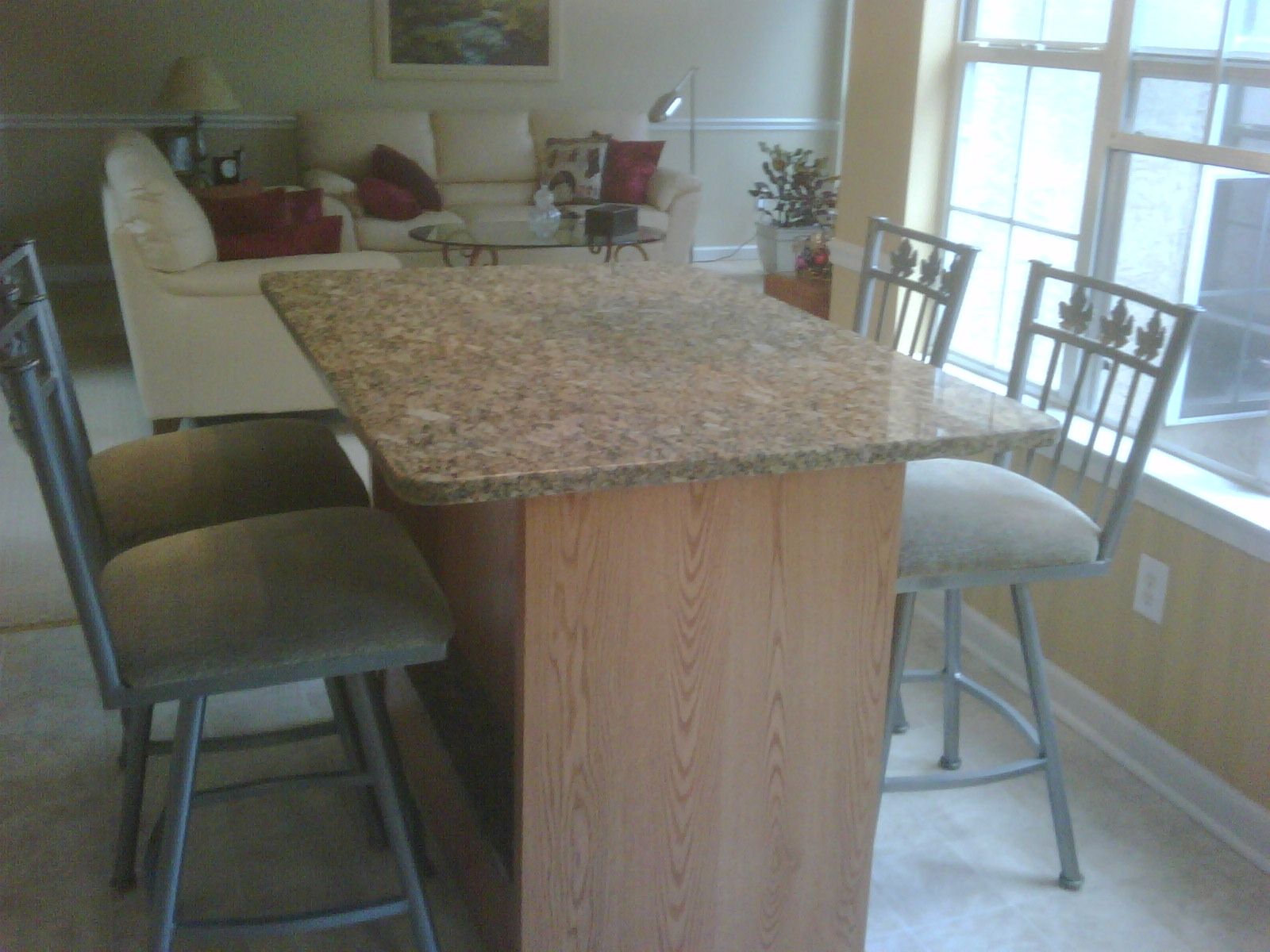 Custom Made Kitchen Table Oak And Granite By Debner Fine Art And Furniture Custommadecom