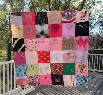 Custom Made Baby Clothes Memory Blanket - Chenille Back