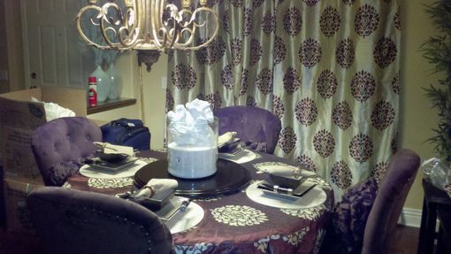 Custom Made Custom Grommet Curtains And Round Table Cover For Client In California