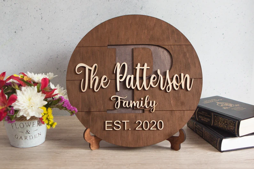 Custom Made Pallet Sign Custom,Family Name Sign Wood Round,Personalized Pallet Established Sign
