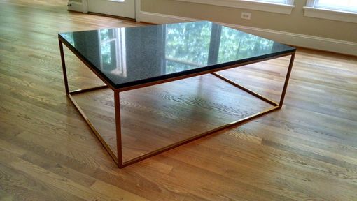 Custom Made Stone Topped Cube Coffee Table