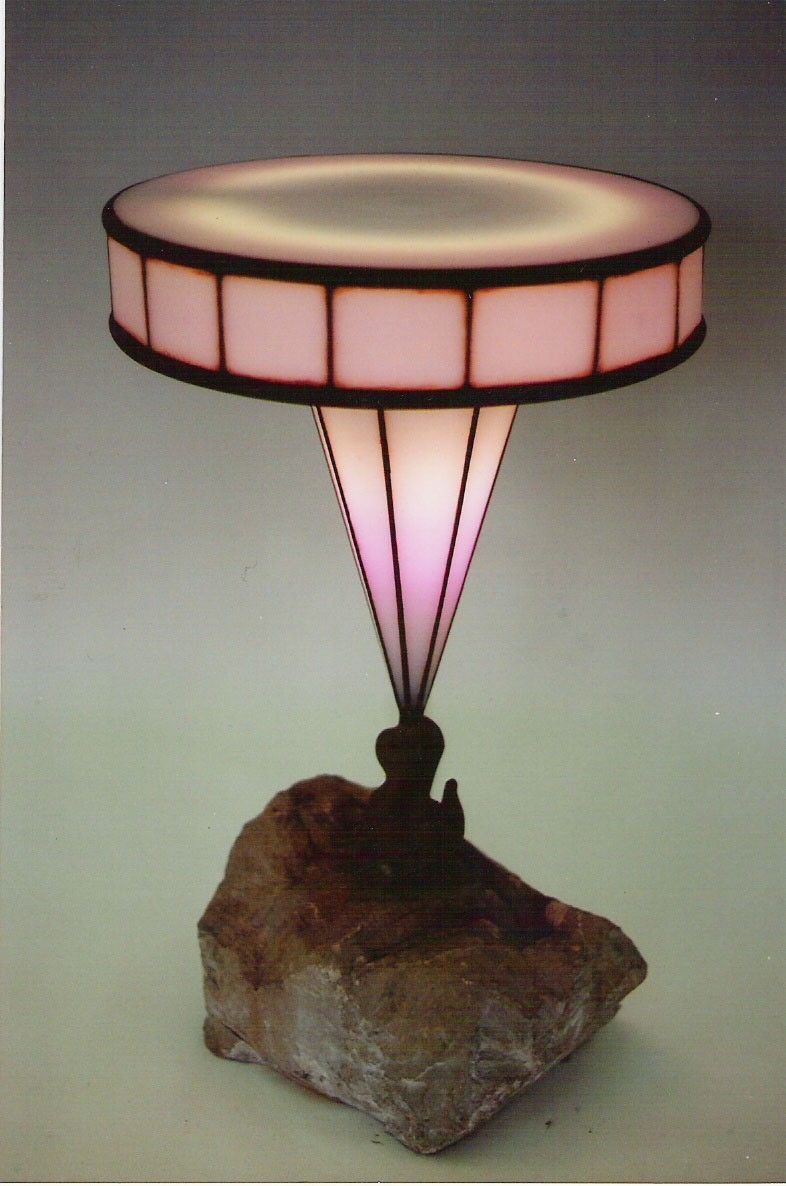 Handmade Illuminated Table by Aaron Schroeder Art Productions