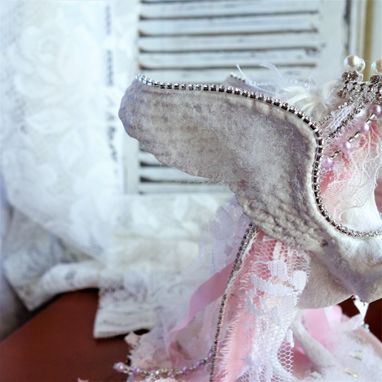 Custom Made Romantic Winged Unicorn Shabby Chic Pegacorn Statue