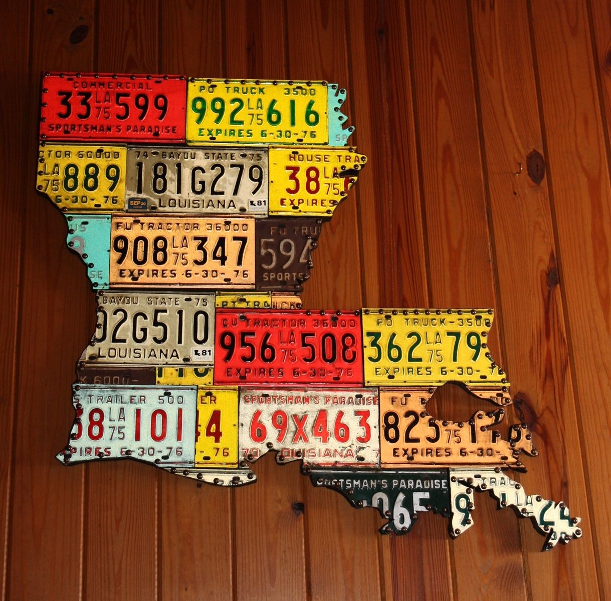 Handmade License Plate Art by The Junk Bunk